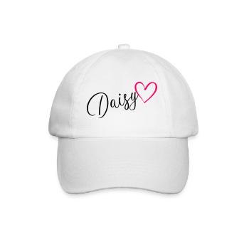 Daisy Name Vorname Herz pink - Baseballkappe - Weiß/Weiß - Vorne