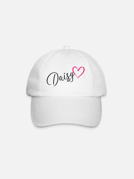 Daisy Name Vorname Herz pink - Baseballkappe - Weiß/Weiß