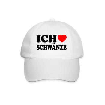 Ich liebe schwänze - Baseballkappe - Weiß/Weiß - Vorne