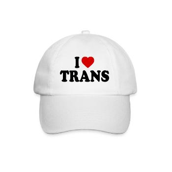I love trans - Baseballkappe - Weiß/Weiß - Vorne