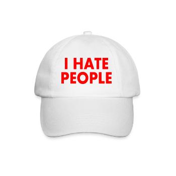 I hate people - Baseball Cap - white/white - Front