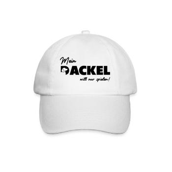 Mein Dackel will nur spielen - Baseballkappe - Weiß/Weiß - Vorne