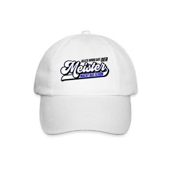 Farben änderbar | Meister macht das schon - Baseballkappe - Weiß/Weiß - Vorne