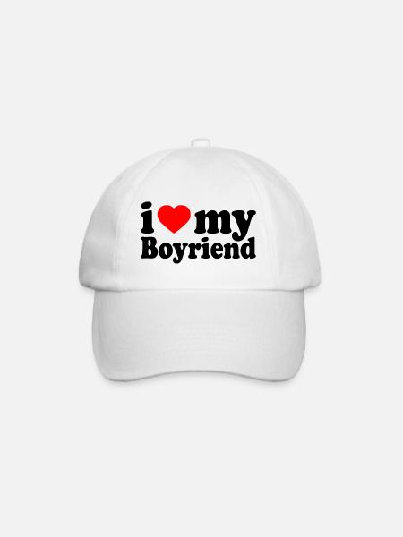 I love my boyfriend - Baseballkasket - hvid/hvid