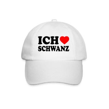 Ich liebe schwanz - Baseballkappe - Weiß/Weiß - Vorne