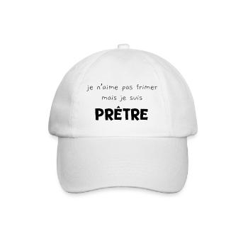 Prêtre cadeau drôle église croyant catholique - Casquette classique - blanc/blanc - Devant