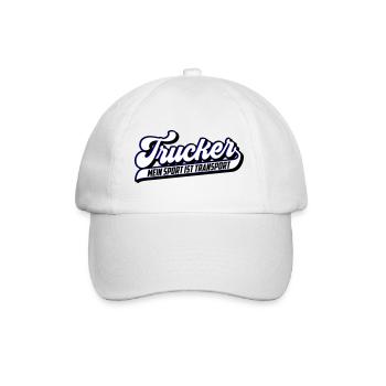 Trucker Mein Sport ist Transport | Farben änderbar - Baseballkappe - Weiß/Weiß - Vorne