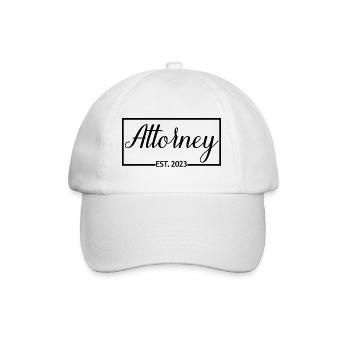 Attorney Est. 2023 Graduated Attorney Student Gift - Baseball Cap - white/white - Front