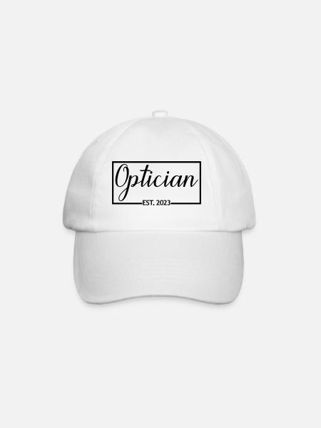 Optiker Est. 2023 Zukünftiger Optiker Männer Frauen - Baseballkappe - Weiß/Weiß