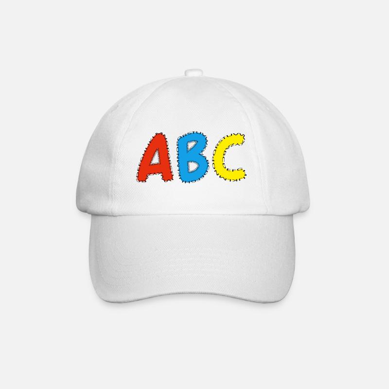 ABC - Schulstart, Schulkind - Baseballkappe - Weiß/Weiß