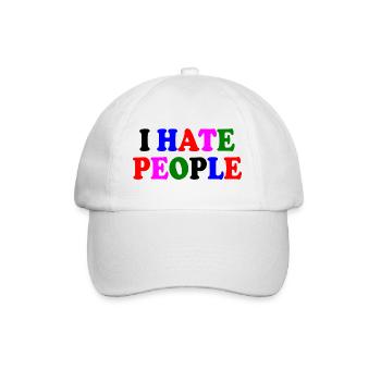 I hate people - Baseball Cap - white/white - Front