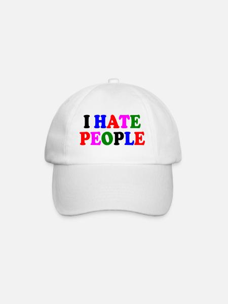 I hate people - Baseballkappe - Weiß/Weiß