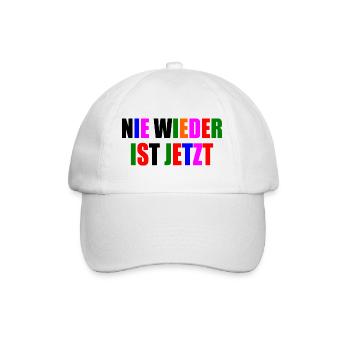 Nie wieder ist jetzt - Baseballkappe - Weiß/Weiß - Vorne