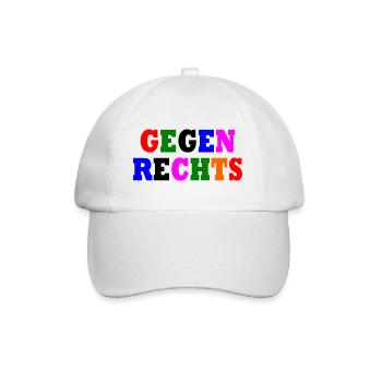 Gegen rechts - Baseballkappe - Weiß/Weiß - Vorne
