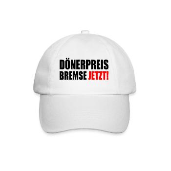 dönerpreisbremse jetzt - Baseballkappe - Weiß/Weiß - Vorne