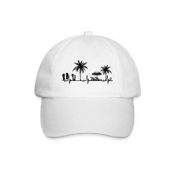 Heartbeat Palm Tree Glass Flipp Flop Summer Lover - Casquette classique - blanc/blanc - Devant