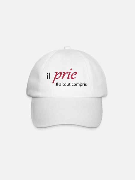 Il prie il à tout compris - Casquette classique - blanc/blanc
