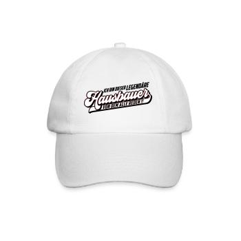 Farbe änderbar | Hausbauer Legendär - Baseballkappe - Weiß/Weiß - Vorne