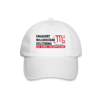 Sternzeichen Skorpion - Eigenschaften - Baseballkappe - Weiß/Weiß - Vorne