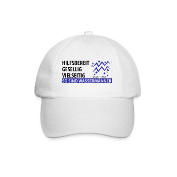 Sternzeichen Wassermann - Eigenschaften - Baseballkappe - Weiß/Weiß - Vorne