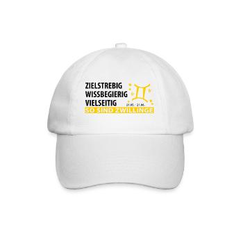 Sternzeichen Zwilling - Eigenschaften - Baseballkappe - Weiß/Weiß - Vorne