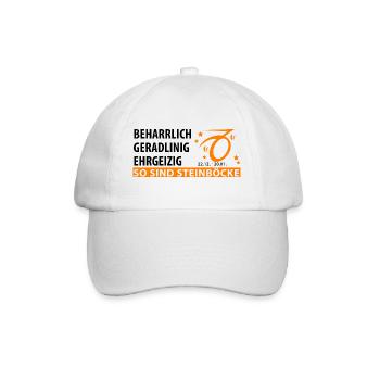 Sternzeichen Steinbock - Eigenschaften - Baseballkappe - Weiß/Weiß - Vorne