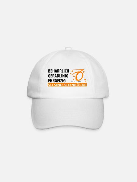 Sternzeichen Steinbock - Eigenschaften - Baseballkappe - Weiß/Weiß
