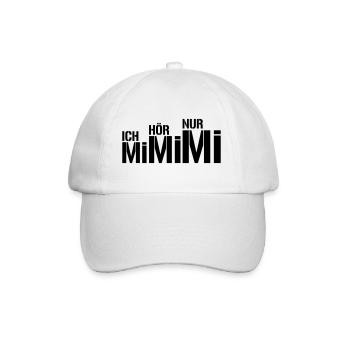 ich hör nur mimimi | Farbe änderbar - Baseballkappe - Weiß/Weiß - Vorne