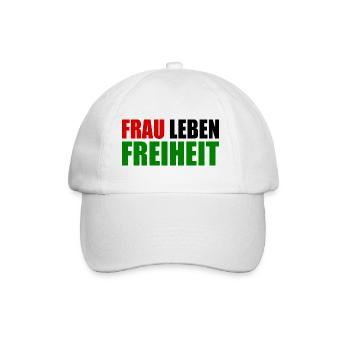 Frau leben freiheit - Baseballkappe - Weiß/Weiß - Vorne