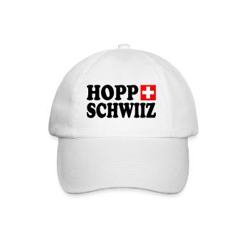 Hopp schwiiz - Baseballkappe - Weiß/Weiß - Vorne