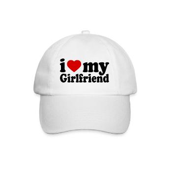 I love my girlfriend - Casquette classique - blanc/blanc - Devant