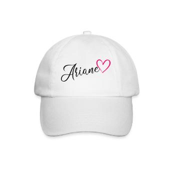 Ariane Surname First Name Heart pink - Baseball Cap - white/white - Front