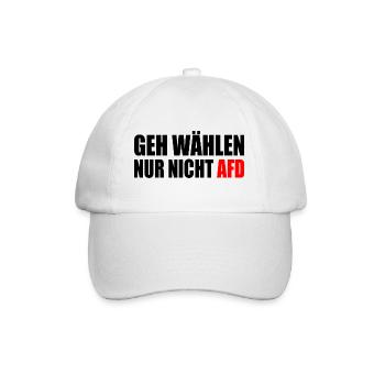 geh wählen nur nicht afd - Baseballkappe - Weiß/Weiß - Vorne
