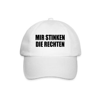 mir stinken die rechten - Baseballkappe - Weiß/Weiß - Vorne