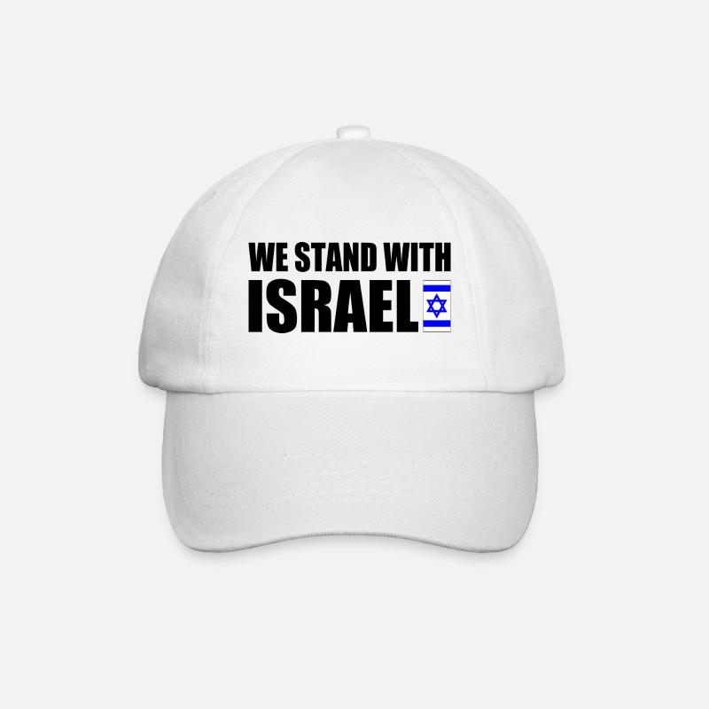 We stand with israel - Baseballkappe - Weiß/Weiß