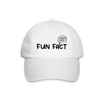 Fun Fact: I Don't Care | Funny Saying Sarcastic - Baseball Cap - white/white - Front
