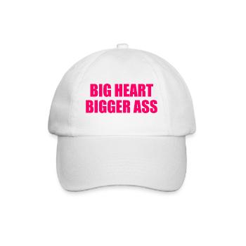 big heart bigger ass - Baseballkappe - Weiß/Weiß - Vorne