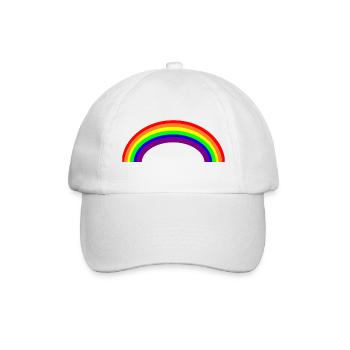 Regenbogen - Baseballkappe - Weiß/Weiß - Vorne