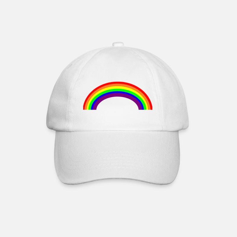 Regenbogen - Baseballkappe - Weiß/Weiß