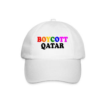 Boycott qatar - Baseball Cap - white/white - Front