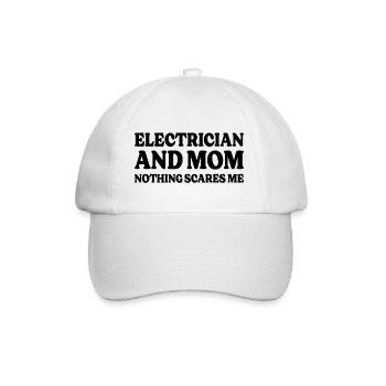 Elektriker und Mama Humor - Baseballkappe - Weiß/Weiß - Vorne