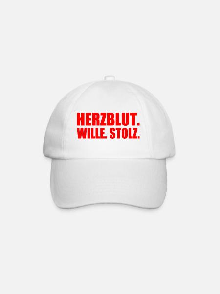 Herzblut wille stolz - Baseballkappe - Weiß/Weiß