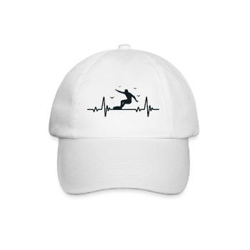 Surf, Hommes, Rythme cardiaque, ECG, Sports, Surf - Casquette classique - blanc/blanc - Devant