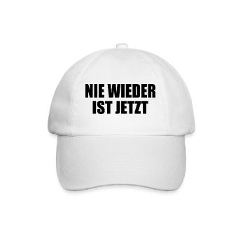 Nie wieder ist jetzt - Baseballkappe - Weiß/Weiß - Vorne