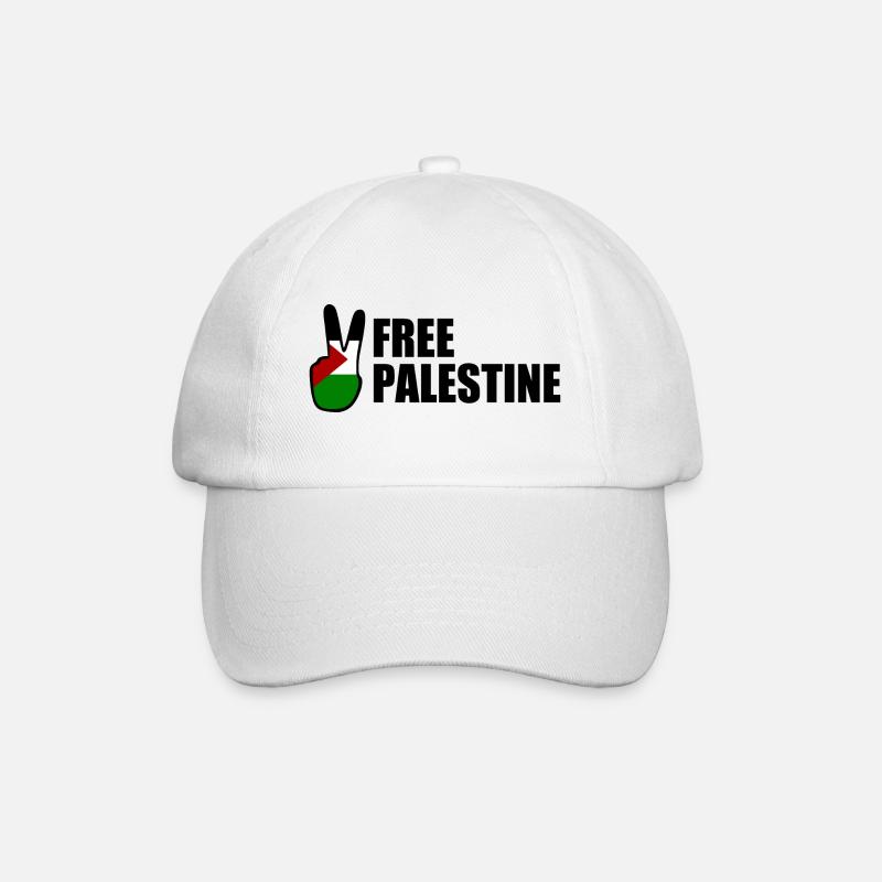 Free palestine - Baseballkappe - Weiß/Weiß