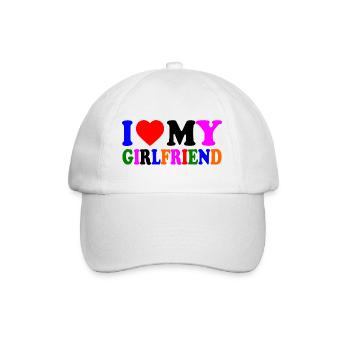 I love my girlfriend - Casquette classique - blanc/blanc - Devant