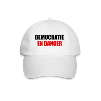 Democracy in danger - Baseball Cap - white/white - Front