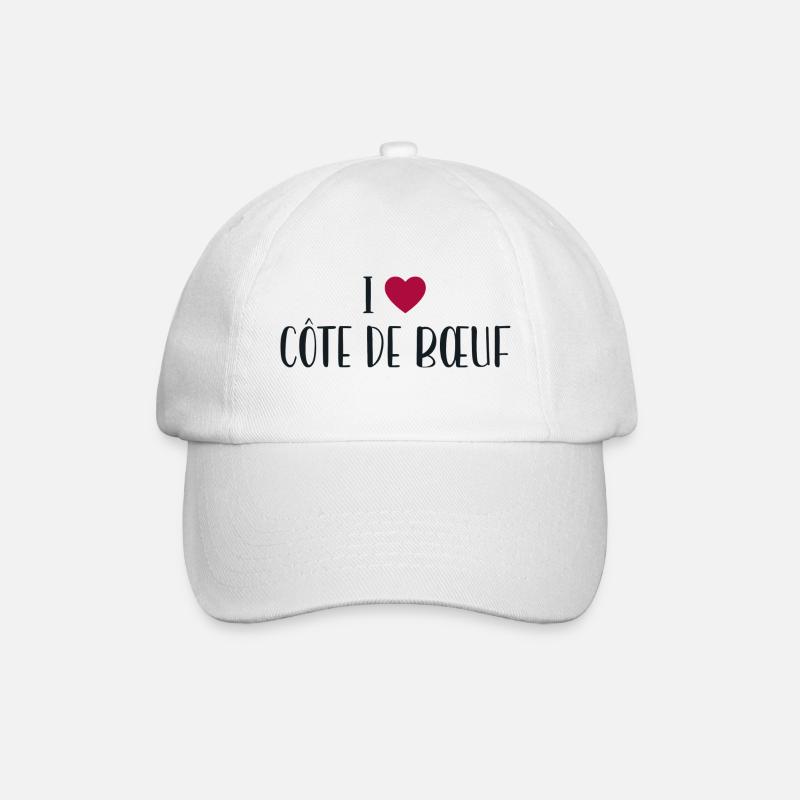 Boucher I Love Côte De Boeuf - Casquette classique - blanc/blanc