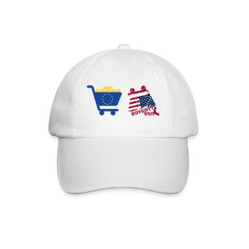 Buy European: Boycott USA, Shopping Carts - Baseball Cap - white/white - Front