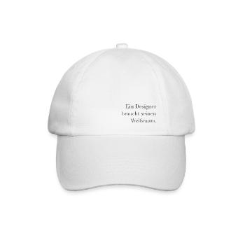 Designer braucht seinen Weißraum - Baseballkappe - Weiß/Weiß - Vorne
